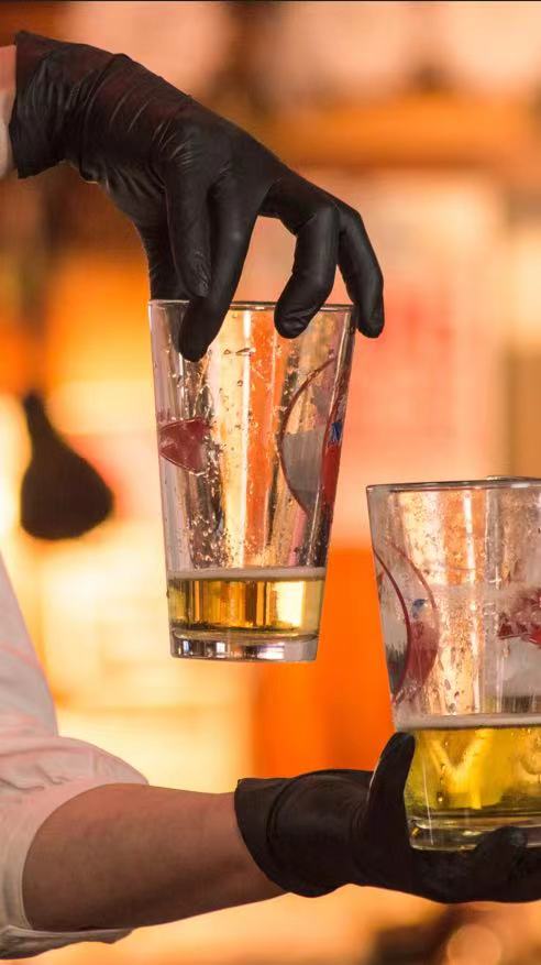 威伦黑色4.5克一次性丁腈手套.